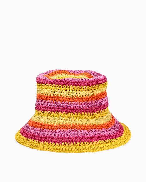 Cappello donna giallo in raffia, 