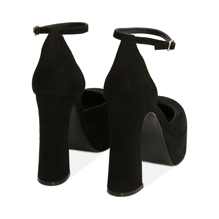 Decollete donna nere platform in microfibra tacco 11 5 cm Primadonna Collection