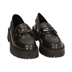 WOMEN SHOES MOCASSINS LEATHER NERO, Primadonna, 21L615003PENERO035, 002 preview