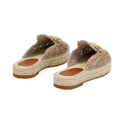 Sabot donna taupe in raffia, Primadonna, 254930500RFTAUP035, 004 preview