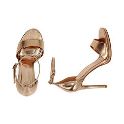 Sandali rosa oro laminato, tacco 11 cm , Primadonna, 192133410LMRAOR036, 003 preview