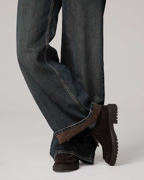 BOTAS DE LLUVIA ACORDONADO SUEDE MORO, DK BROWN