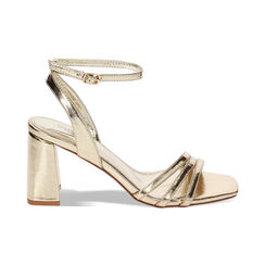 Sandali oro in laminato, tacco 7,5 cm, Primadonna, 234942118LMOROG035, 001 preview