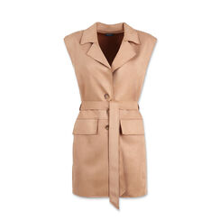 Gilet donna camel in microfibra, Primadonna, 25L200029MFCAMEM, 001a