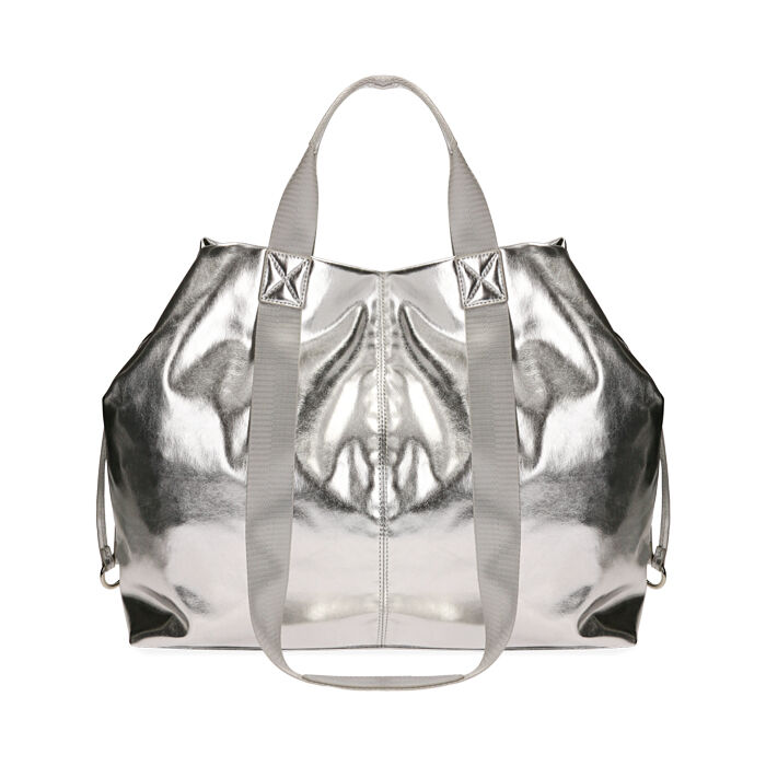 Borsa a mano donna argento laminato | Primadonna Collection