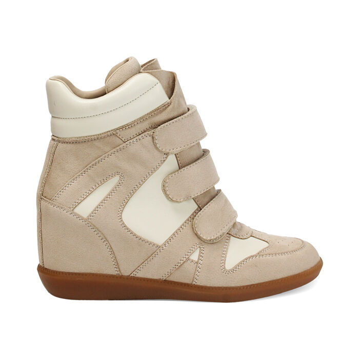 Sneakers beige tacco 7 cm, Primadonna, 270625801MFBEIG037