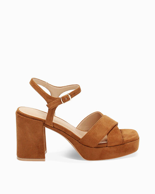 ZAPATOS SANDALIA MICROFIBRA COGN, COGNAC