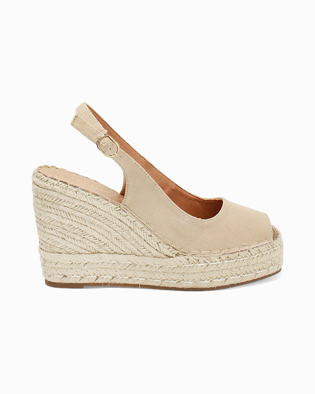 Zeppe donna beige in canvas