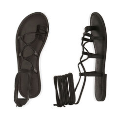 Sandali lace-up neri in pelle, Primadonna, 216708032PENERO035, 003 preview