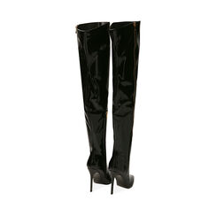 Stivali overknee neri in naplack, tacco 10,5 cm, Primadonna, 202118622NPNERO040, 003 preview