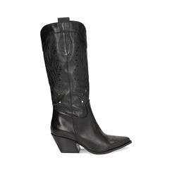 WOMEN SHOES BOOTS LEATHER NERO, Primadonna, 23L635050PENERO035, 001a