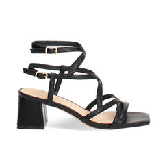 Sandali neri tacco 5,5 cm, Primadonna, 274941747EPNERO035, 001 preview