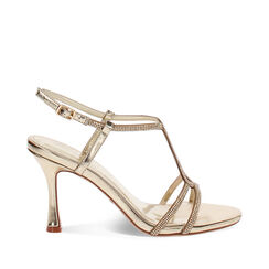 Sandale à talon femme or en laminé, Primadonna, 254947875LPOROG035, 001a