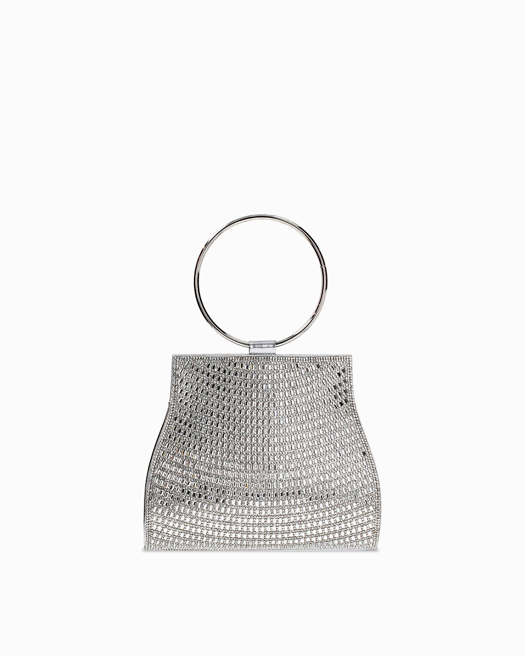 Mini bag argento con pietre