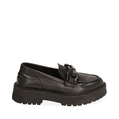 WOMEN SHOES MOCASSINS LEATHER NERO, Primadonna, 21L615003PENERO036, 001a