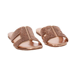 Sandaletto con tomaia laminata in strass color oro-rosa, Primadonna, 254933971LPRAOR035, 002 preview