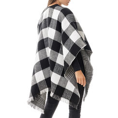 Poncho à carreaux noir et blanc, Special Price, 20B400007TSNEBIUNI, 002 preview