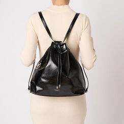 Mochila negro brillante con tres bolsillos y correa no removible, Primadonna, 265700587EUNEROUNI, 002a