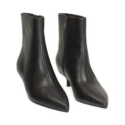 Tronchetti neri con tacco kitten di 4,5 cm, Primadonna, 264908607EPNERO035, 003 preview