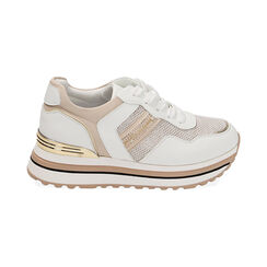 Sneakers beige, suola 5 cm, Primadonna, 212835023EPBEIG035, 001 preview