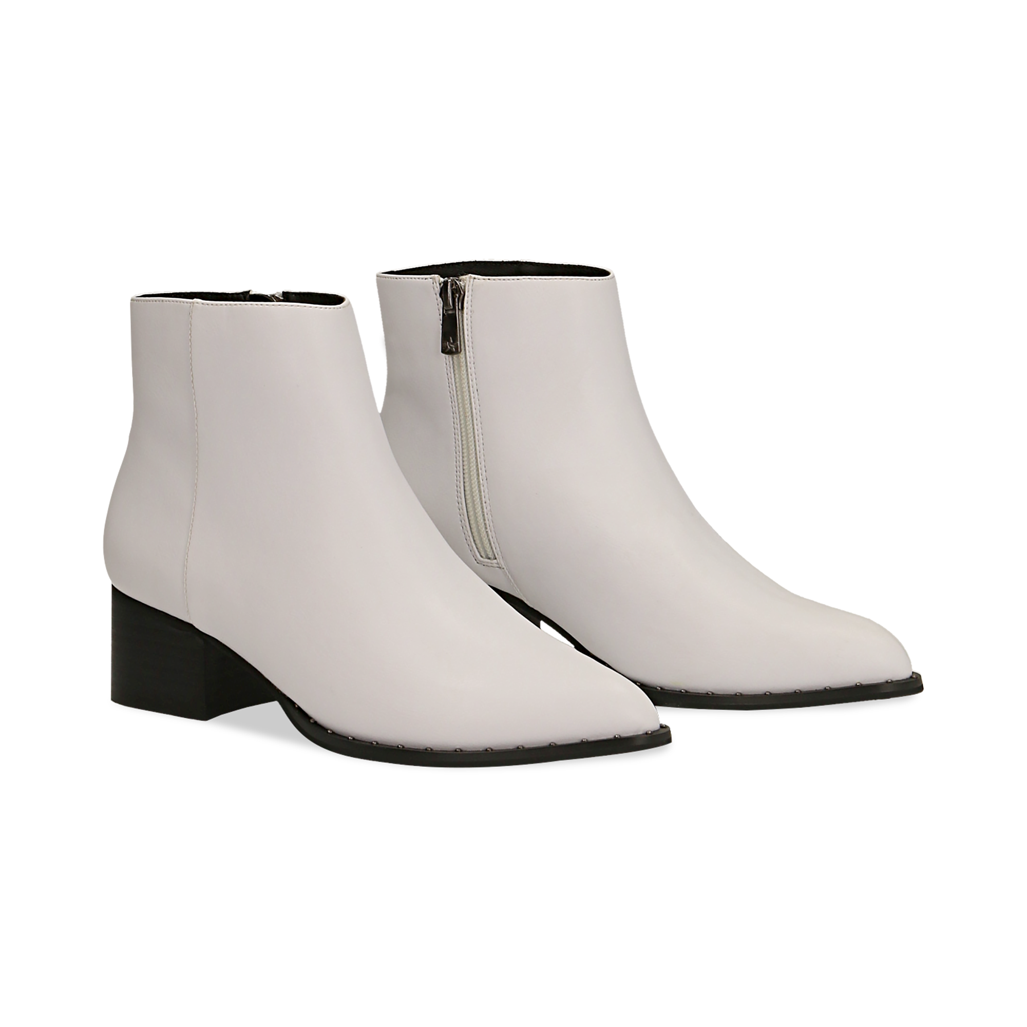 stivaletti bianchi tacco