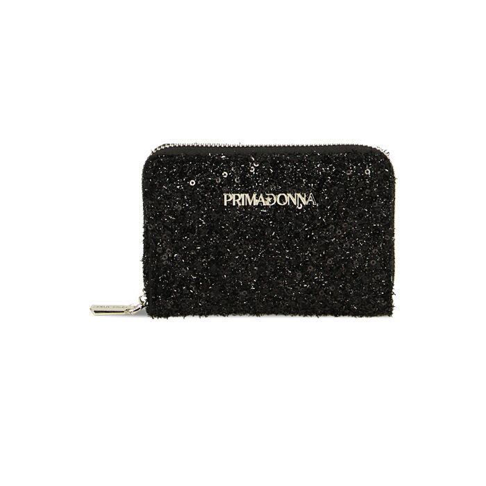 Portafogli con paillettes nere, Primadonna, 225122516PLNEROUNI