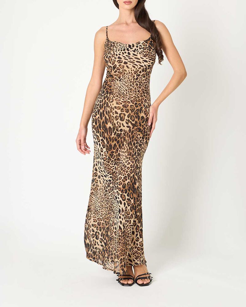 Vestito donna leopard in tessuto image number null
