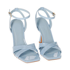Sandali celesti in vernice, tacco 9,5 cm, Primadonna, 212101906VECELE040, 002 preview