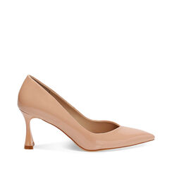 D&eacute;collet&eacute; donna nude in vernice, tacco 8 cm, 252141105VENUDE035, 001a