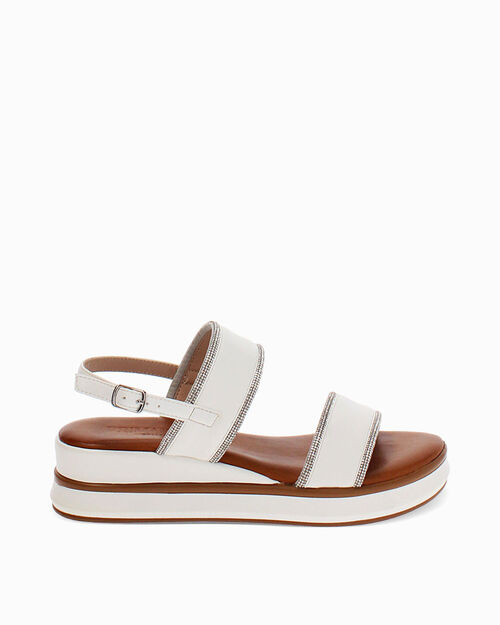 Zeppe bianche con tacco 4,4 cm, WHITE