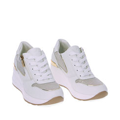 Sneakers bianco oro, Primadonna, 232850921EPBIOR035, 002a