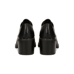 Francesine stringate nere con mini-borchie e punta tonda, Primadonna, 129322751EPNERO, 003 preview