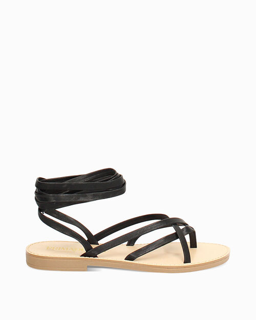 Sandali bassi neri con stile minimal, BLACK