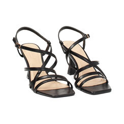 Sandale à talon femme noir tressé, Primadonna, 252164801EPNERO035, 003 preview