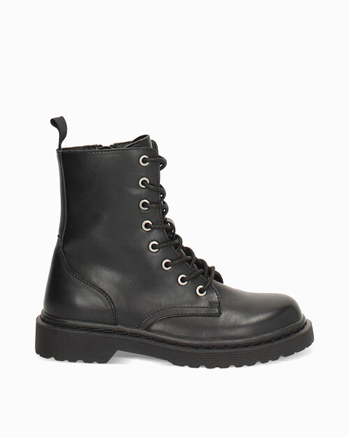 Anfibi neri con suola in gomma, BLACK