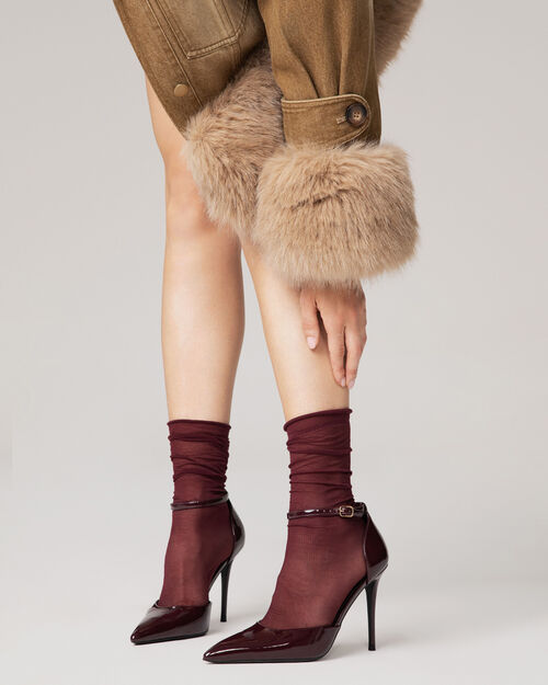 D&eacute;collet&eacute; burdeos con tac&oacute;n 10 cm, BURGUNDY