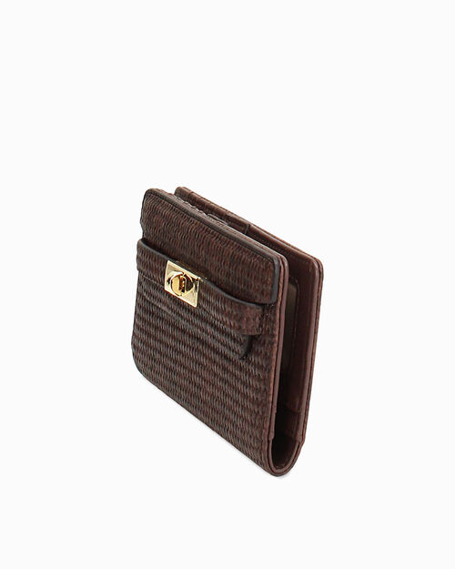 Portafoglio testa di moro con dettagli eleganti, DK BROWN