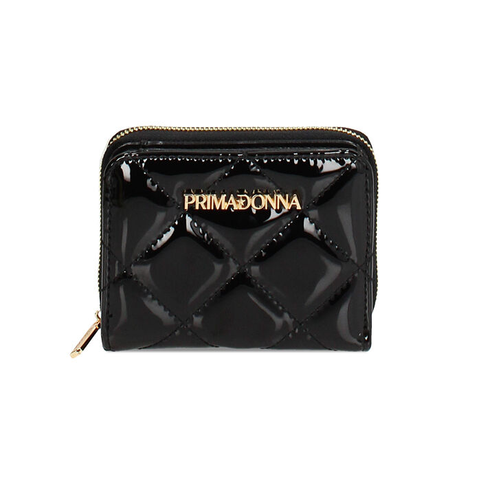 Portafoglio nero in vernice piccolo Primadonna Collection