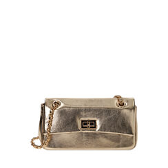 Borsa a tracolla laminata oro, Primadonna, 215124675LMOROGUNI, 001a