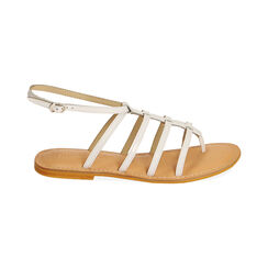 Sandali flat in pelle bianca, Primadonna, 216702037PEBIAN036, 001 preview