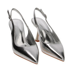 Escarpins slingback argent laminés, Primadonna, 234934803LMARGE035, 002 preview