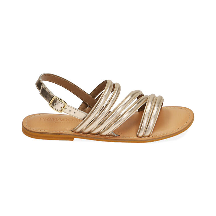 Sandali oro in pelle, Primadonna, 216702071PEOROG036