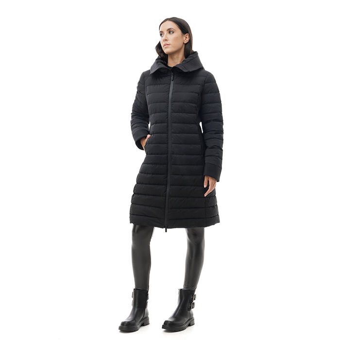 Piumino nero lungo deals