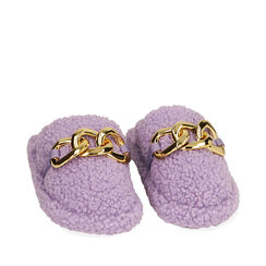 Pantofole viola con maxi-chain , 204702202FUVIOL036, 002a