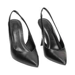 Décolleté slingback nere, tacco 9,5 cm, Primadonna, 232102602EPNERO035, 002 preview