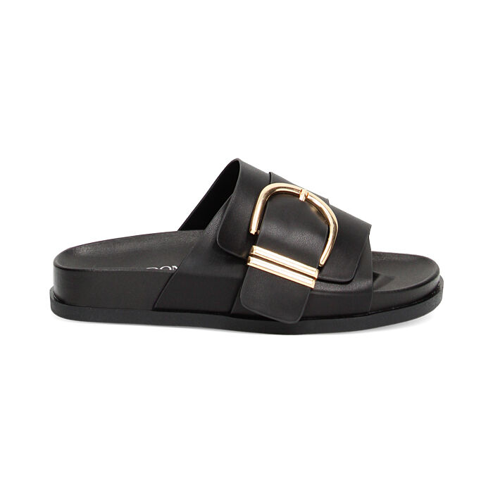 Sandali bassi neri con fibbia, Ultime occasioni, 230901121EPNERO037