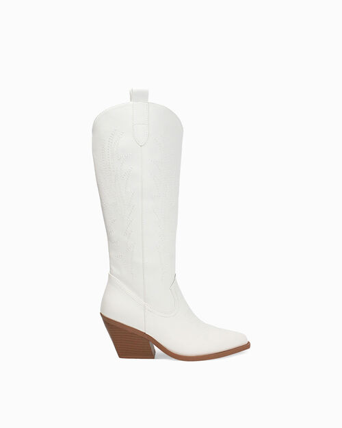 Bota texana blanca tac&oacute;n 5 cm, WHITE