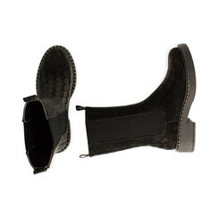 Chelsea boots neri in microfibra nabuk, tacco 4 cm , Special Price, 180624306MNNERO035, 003 preview