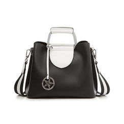 Borsa piccola nero/bianca in eco-pelle,