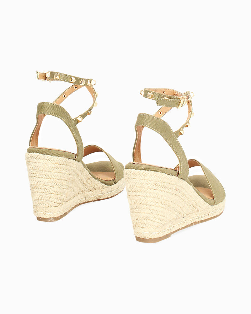 Zeppe donna verde salvia in canvas con braccialetto image number null